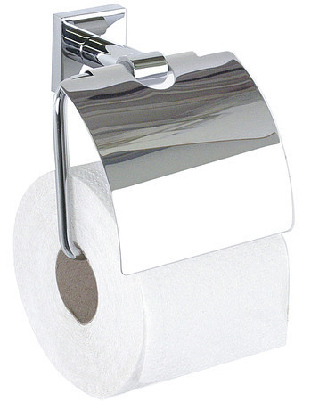 Toilettenpapierhalter "Quaruna" mit Deckel Messing verchromt
