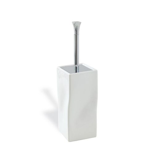 WC-Bürste "Prisma" aus Keramik weiß/ Messing, Standmodell im klassischem Stil